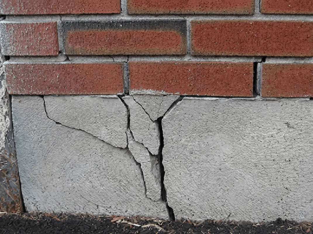 Concrete foundation with serious structural damage in Rochester, NY
