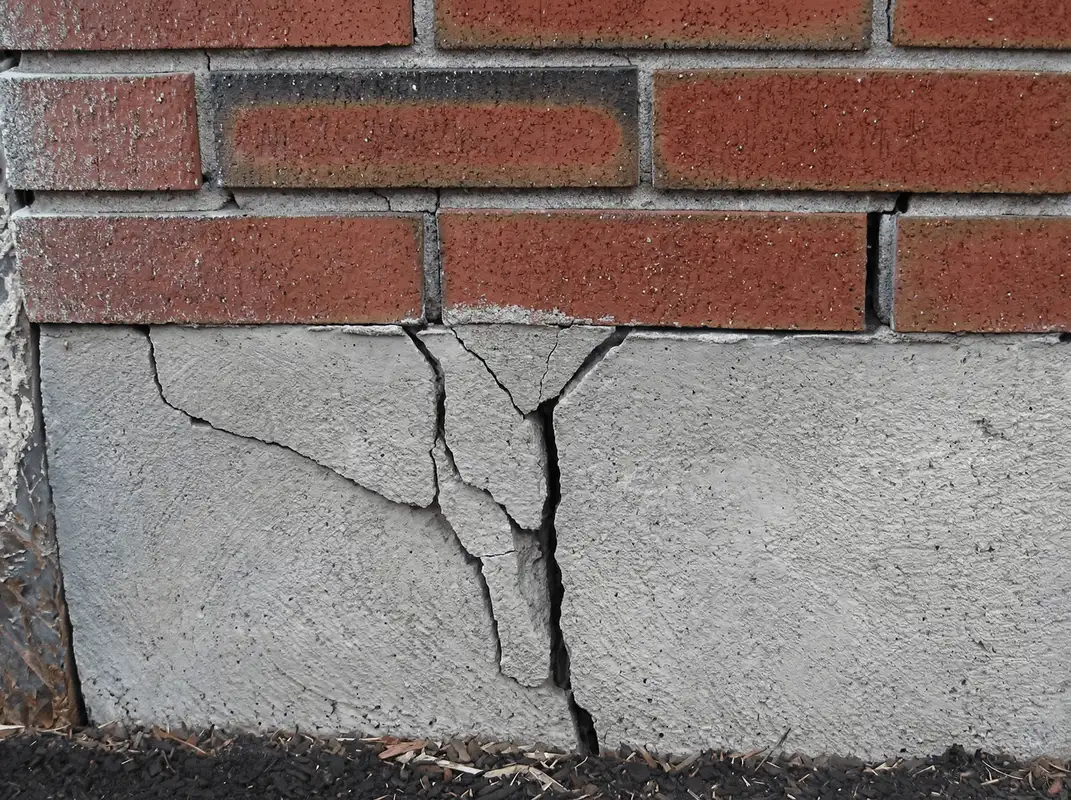 Concrete foundation with serious structural damage in Rochester, NY